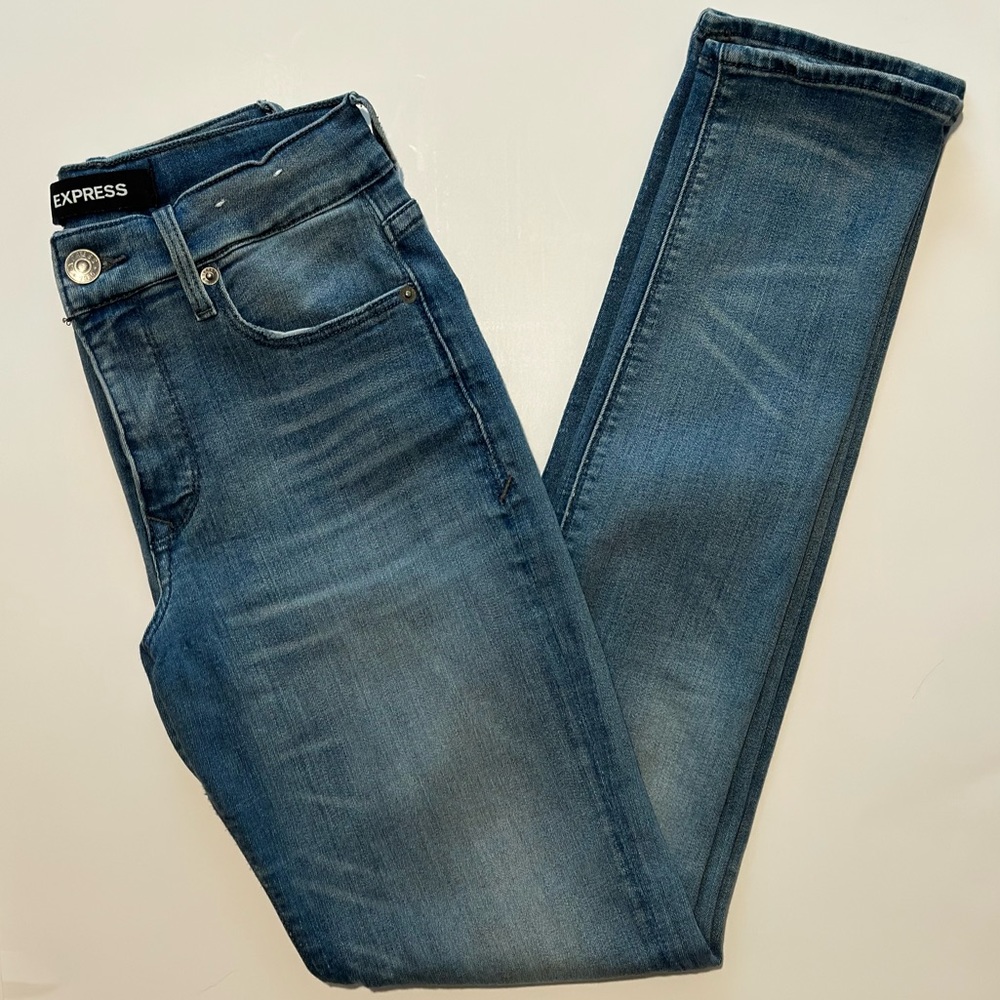 Express Cropped Legging Mid Rise Denim Size 00